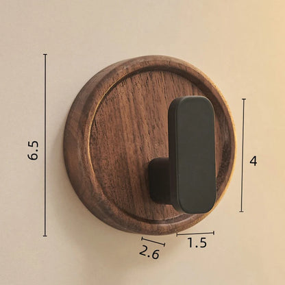 Self Adhesive Wall Hooks Walnut Hanging Hooks For Kitchen Bathroom Solid Hook Coat Storage Hook Home Towel Key Bag Decor Holder