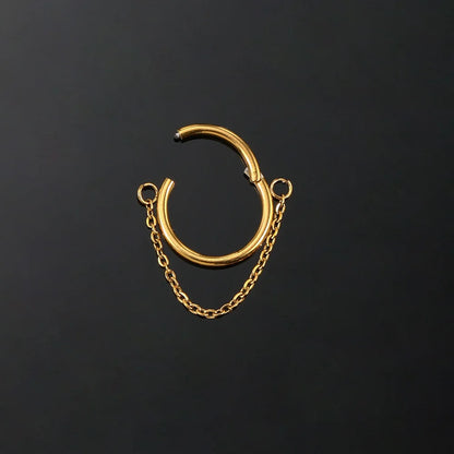 16G Stainless Steel Chain Conch Ear Piercing Hinged Clicker Segment Septum Ear Ring Cartilage Sleeper Earring Helix Piercing
