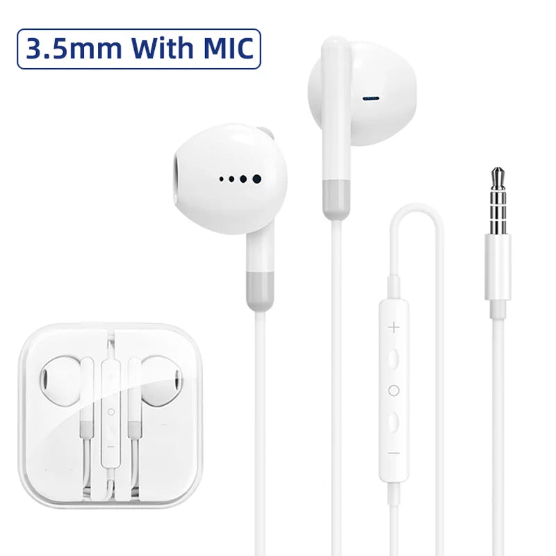Type C Wired Headphone For Iphone 15 Pro Max Xiaomi Mi Lite 3.5MM Earphone For Samsung Huawei Redmi Phone Ipad Earbud Headset