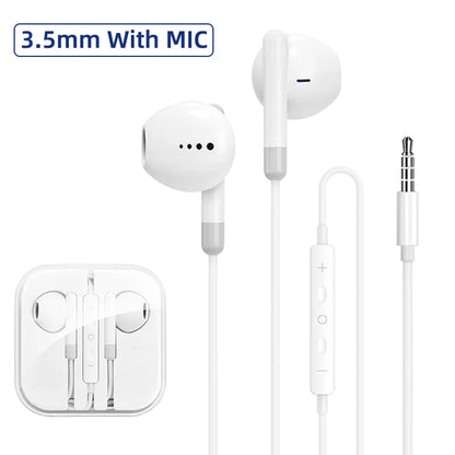 Type C Wired Headphone For Iphone 15 Pro Max Xiaomi Mi Lite 3.5MM Earphone For Samsung Huawei Redmi Phone Ipad Earbud Headset