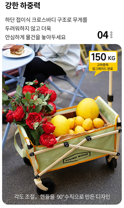 Camping Wheelbarrow Door, Exquisite, Small, Practical and Sturdy Shelf, Super Strong Load-Fold Design, Camping Essentials That Does Not Take the Storage Space, Scientific and Reasonable Storage Space, Good Quality Bearing and