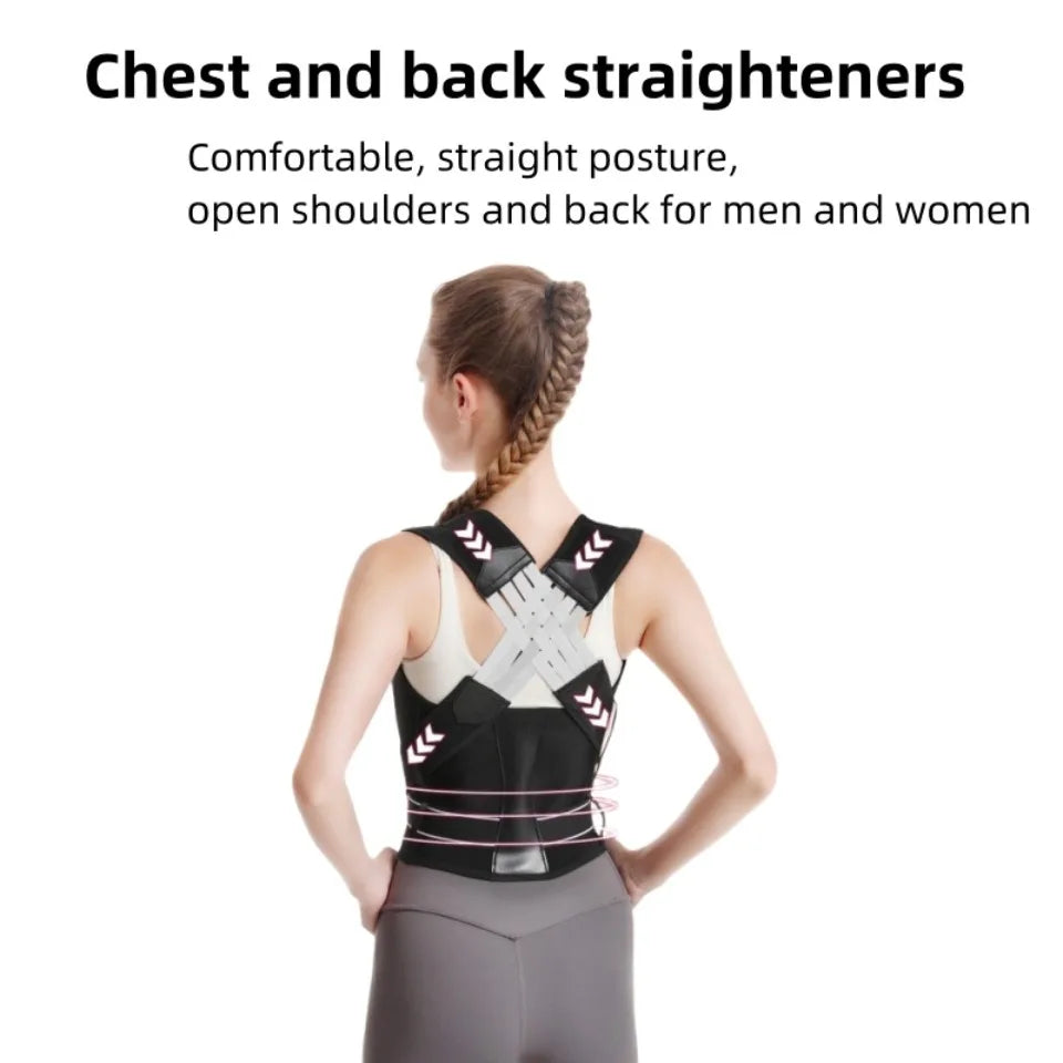 Posture Back Brace Adjustable Back Support Strap to Men and Women Prevent Spinal Distortion and Hunchback Suitable for Gym Body