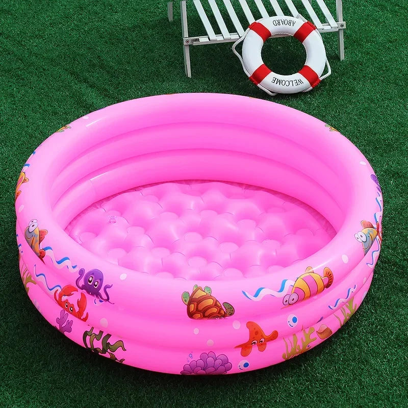 Reusable Inflatable Swimming Pool Double Layer Garden Portable Thickened For Kids Water Toys Party Round Indoor Outdoor Paddling