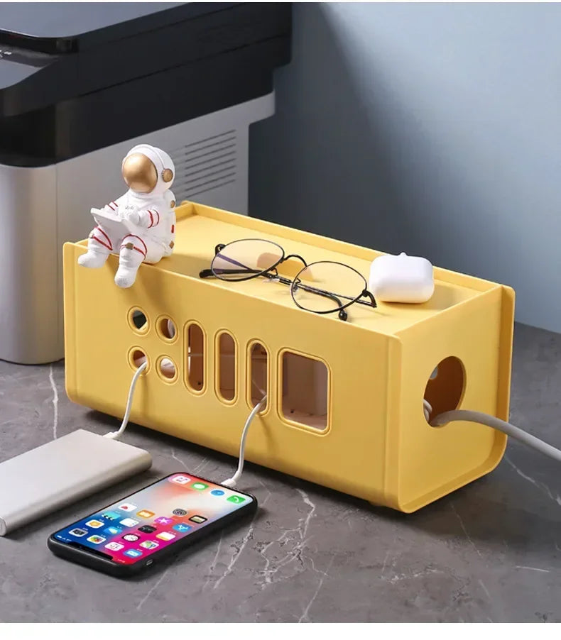 Cable Storage Box Multifunctional Power Board Wire Management Socket Wire Case Home Room Safety Network Line Storage Bin