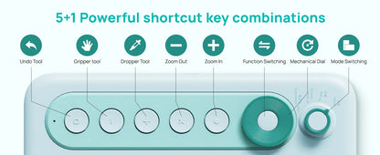 Parblo Intangbo X7 Drawing Tablet 7.2x4.5 inch Graphics Tablets,Digital Drawing Tablet with 6 Customized Keys for Digital Art