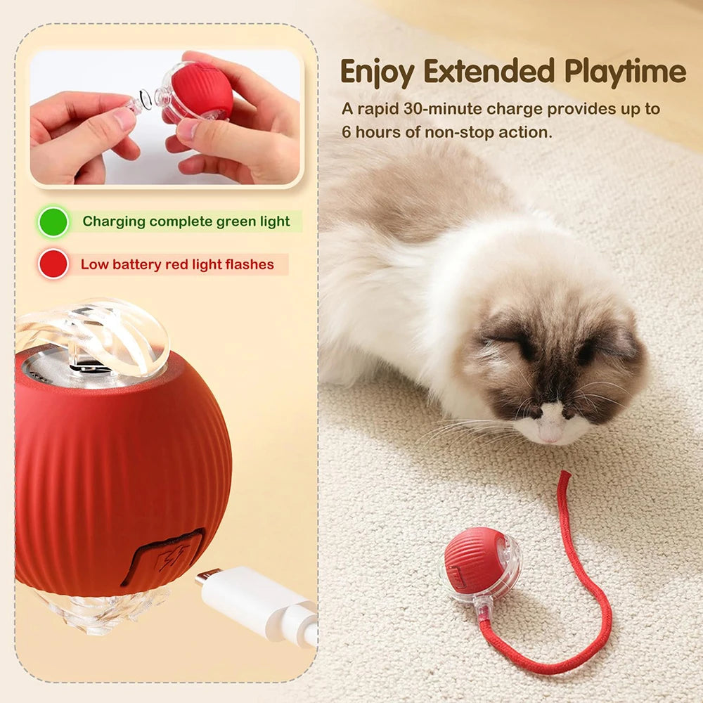 Interactive Cat Ball Toys Active Rolling Ball for Cats Smart Interactive Cat Toys Electric Cat Toy Ball Rechargeable Pet Toys