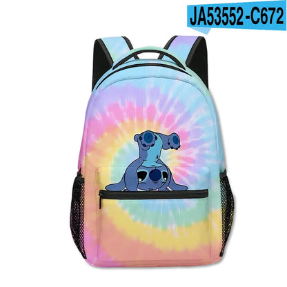 Stitch Primary School Student Anime Backpack Cartoon Large Capacity School Bag Printing Anime Kawaii Cartoon School Bag Mochila