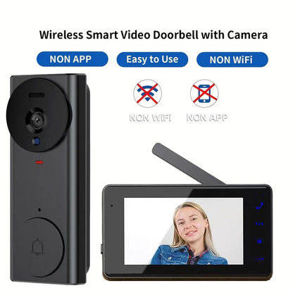 Intelligent Video Doorbell | 480P Display | Dual Audio | No WiFi Needed | Easy Button Control | Rechargeable Lithium Battery | I