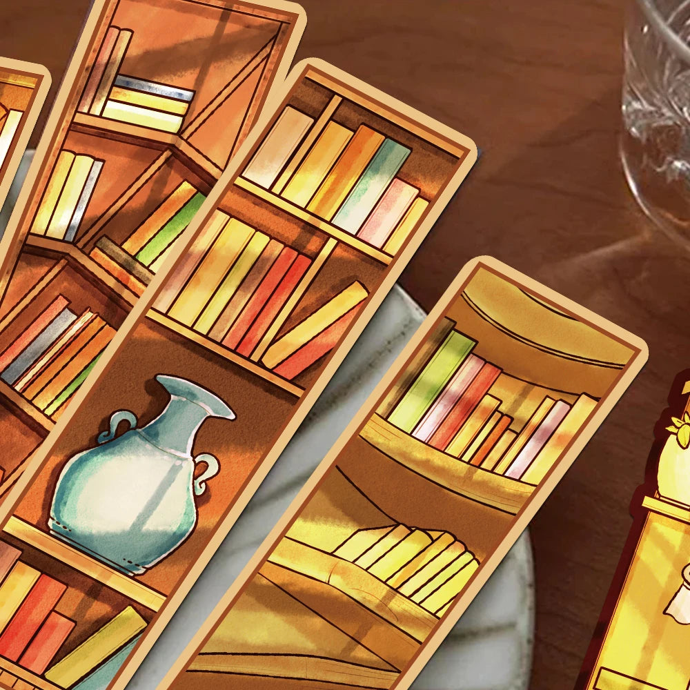 30pcs Creative Bookshelves Bookmarks Decoration Cards Reading Pages Books Labeled Aesthetic Bookmarks School Stationary Supplies