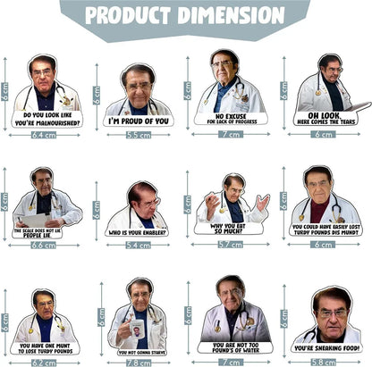 12Pcs Dr Now Magnets Funny Dr. Nowzaradan Fridge Magnet Kitchen Strong Fridge Magnets Cute Magnetic Accessories for Refrigerator