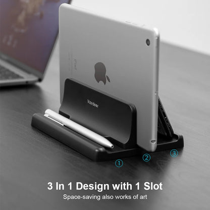 Vertical Laptop Stand Plastic Portable Macbook/Tablet/Phone Holder Adjustable Desktop Notebook Dock Space Save Accessory-Vaydeer