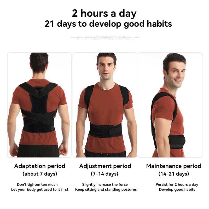 Back Brace Posture Corrector Belt for Women & Men Back Lumbar Support Adjustable Shoulder Posture Support for Improve Scoliosis