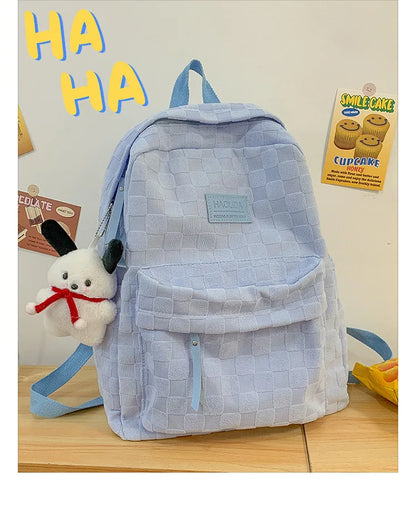 Gift pendant schoolbag, female high school student schoolbag, backpack, college student large-capacity and versatile backpack
