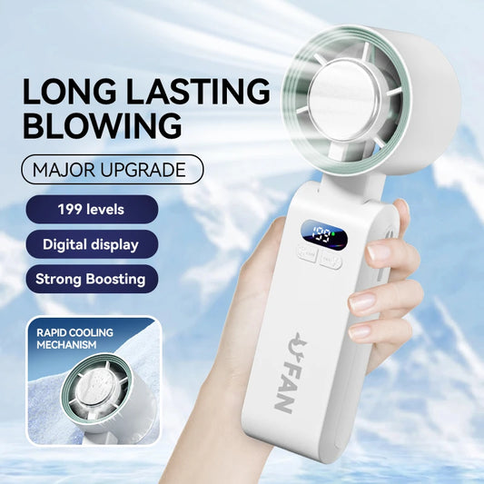 Handheld Fan, Portable Handheld Fan with Ice Function Turbo Powerful Rechargeable Fans  for Outdoor Indoor travel essentials
