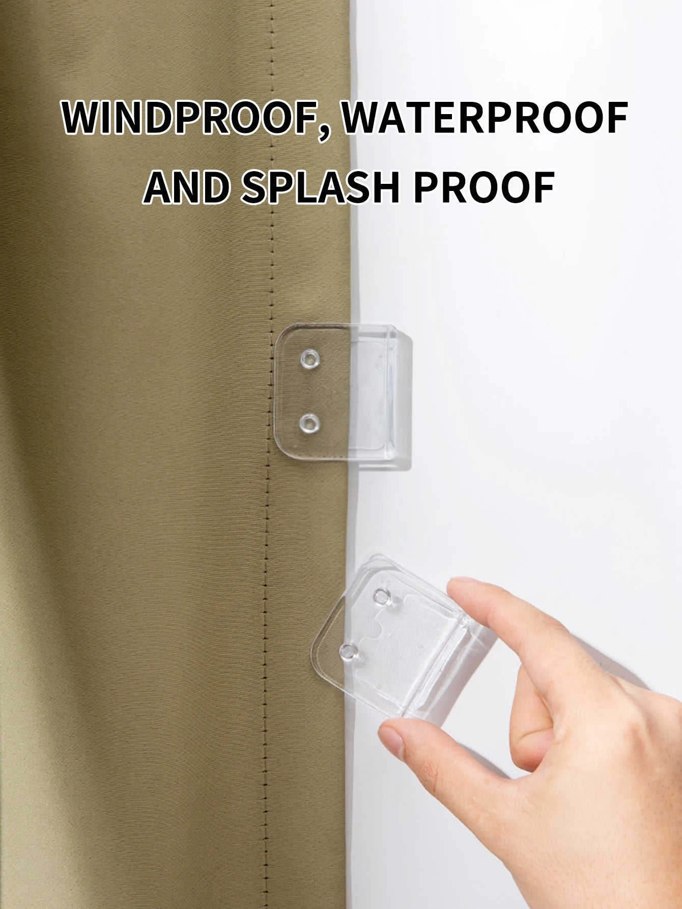 4PCS Non-Punching Shower Curtain Clamp Shower Curtain Organizer Does Not Harm Wall Curtain Transparent Shower Curtain Retainer