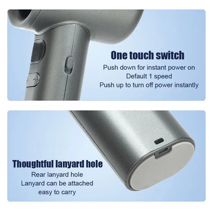 Portable Handheld Fan 120 Wind Speeds Mini Bladeless Hand Fan USB Rechargeable Highspeed Fans Camping Electric Fans Air Cooler