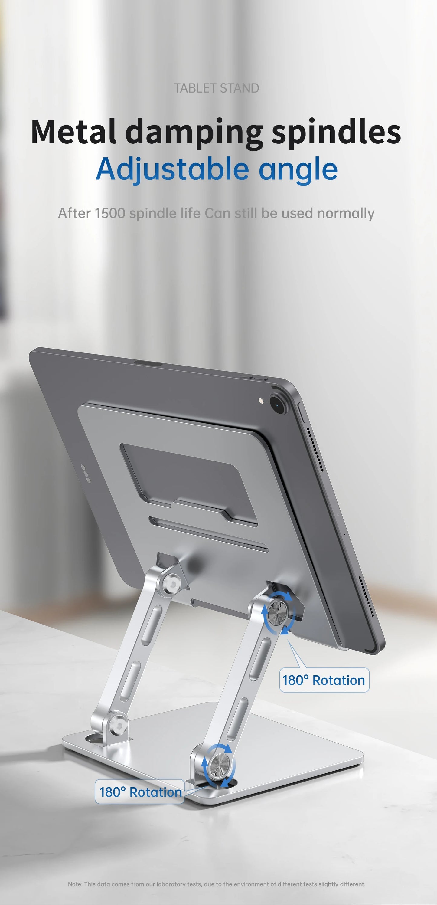 Tablet Stand, Swivel Tablet Stand with 360 Rotating Base, Adjustable Tablet Holder for Drawing, Compatible with iPad Pro/Air/Min