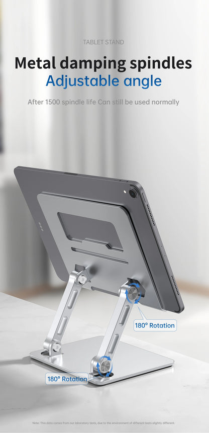 Tablet Stand, Swivel Tablet Stand with 360 Rotating Base, Adjustable Tablet Holder for Drawing, Compatible with iPad Pro/Air/Min