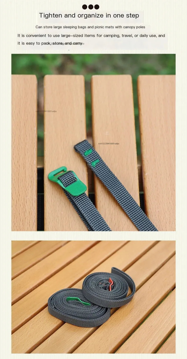 200cm Camping Outdoor Travel Equipment Durable Quick Release Luggage Strap with Stainless Steel Buckle Hook Release Type Gear