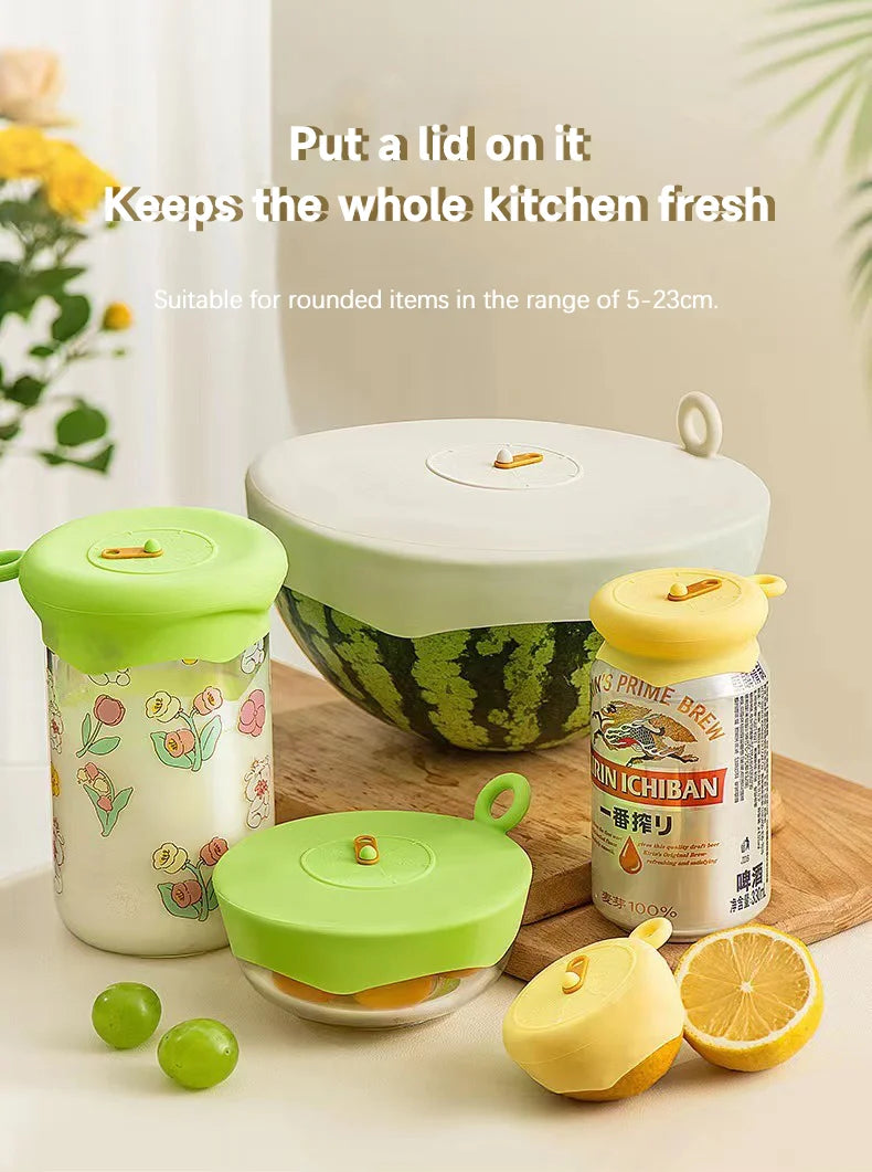 Reusable Self Sealing Lid Silicone Stretch Lids Universal Lid Silicone Bowl Pot Lid Silicone Cover Pan Cooking Food Fresh Cover