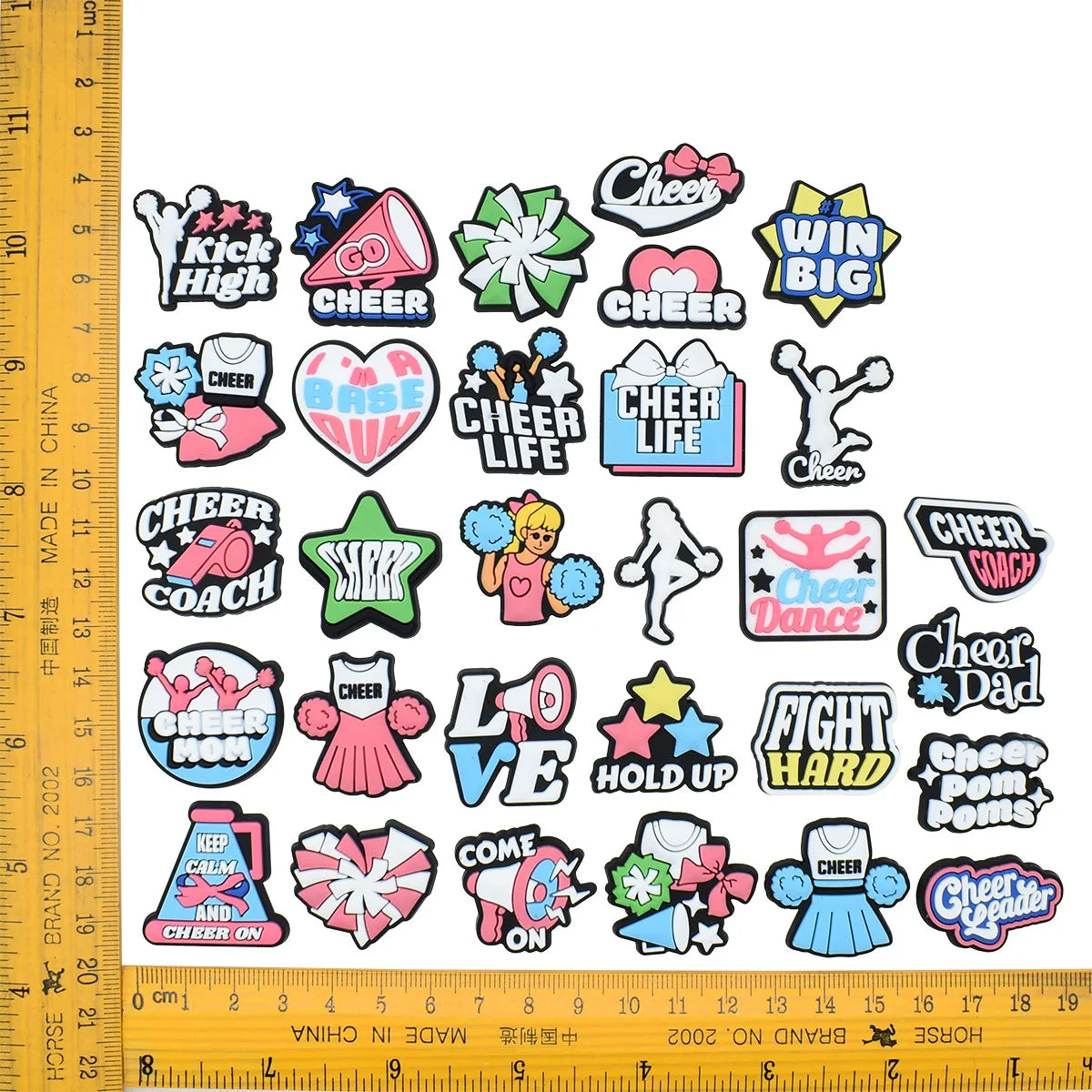 Cute Cheerleading Shoe Charms Decoration for Crocs Pin Accessories Charms Bracelet Wristband DIY Shoe Party Gifts