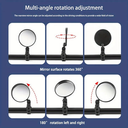 Motorcycles Rearview Mirror Side Mirror For Safety View Turning Left Right Mirror Adjustable Mini Autocycle Rear View