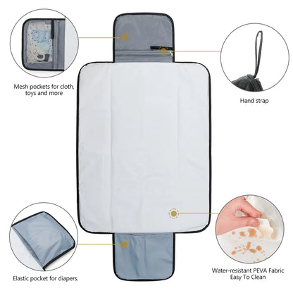Portable Multifunction Foldable Waterproof Changing Pad Newborn Baby Diaper Changing Mat Changing Pads