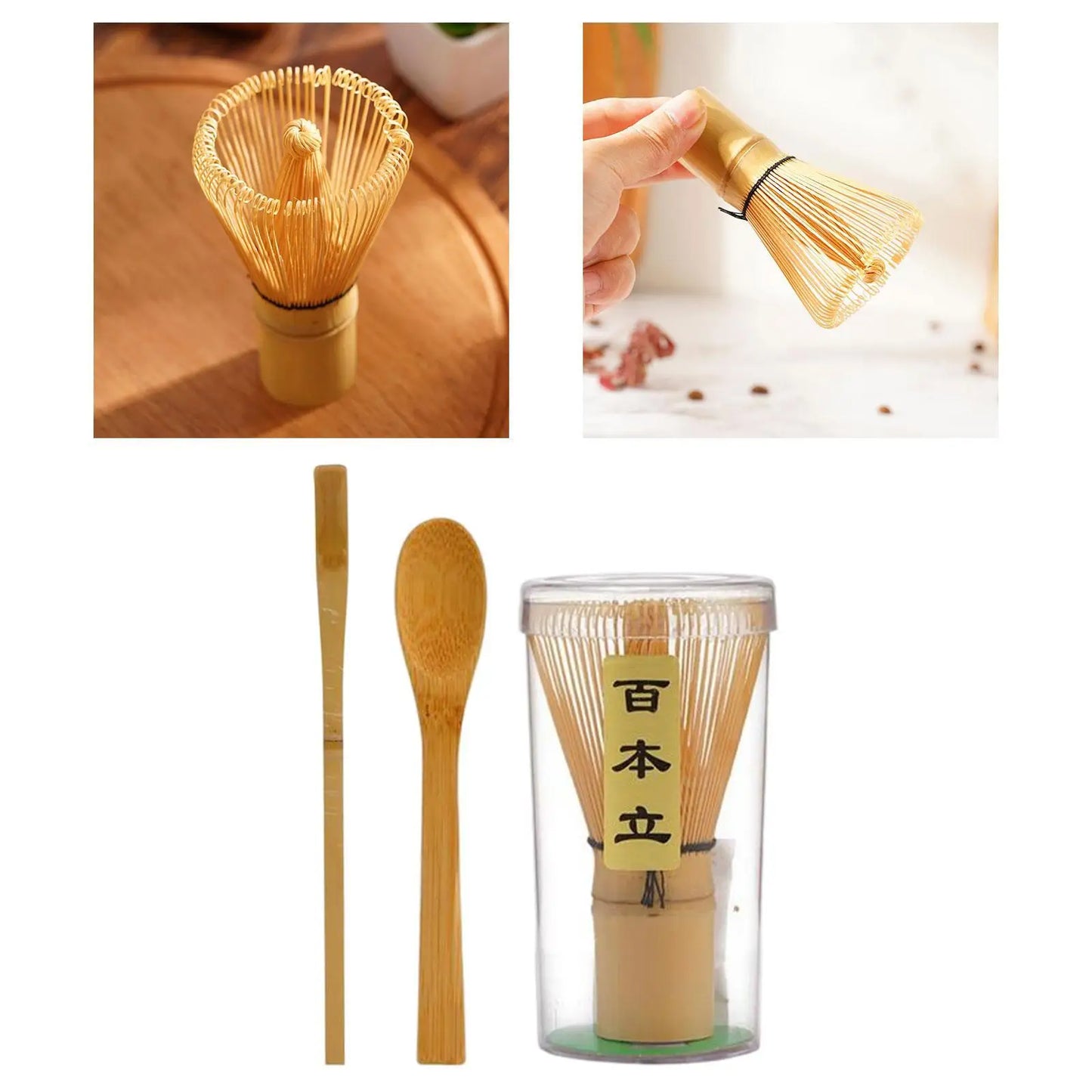 Matcha Whisk Set Multifunction Handmade Starter Kit Utensil for Ceremonial