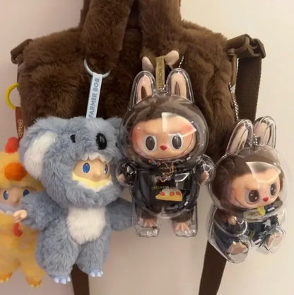 Labubu Transparent Protective Cover Stuffed Toys Cover Labubu I II Doll Display Bag Mini Portable Storage Box