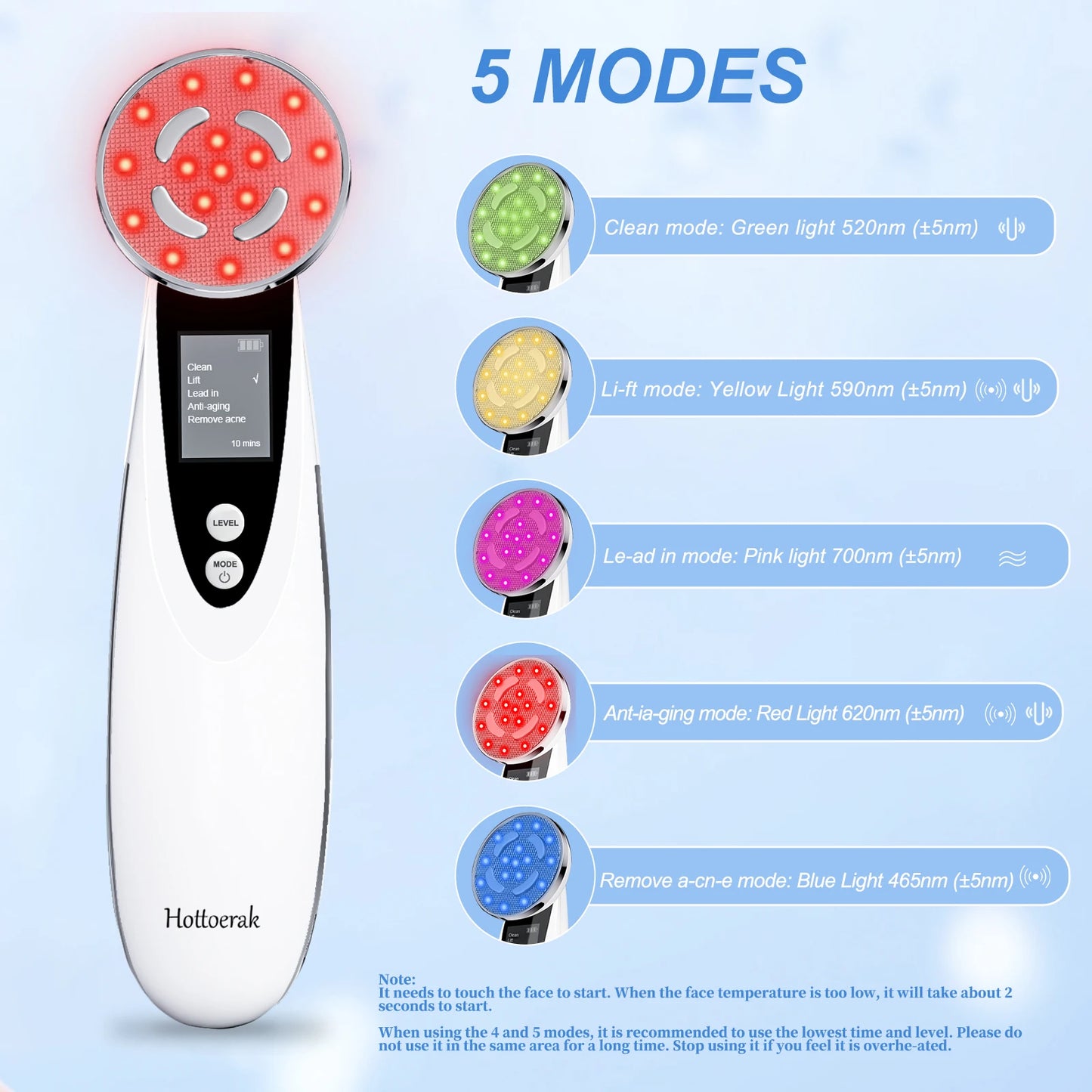 Skin Rejuvenation Face Massager Tool with 3 Adjutstable Levels of Strength EMS Micro-current Face Massager Vibrating