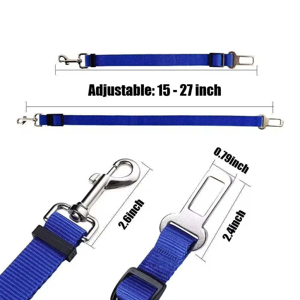 Retractable Pet Car Seat Belt - Secure Your Dog While Traveling - Adjustable Harness and Leash - Essential Car Travel Supplies