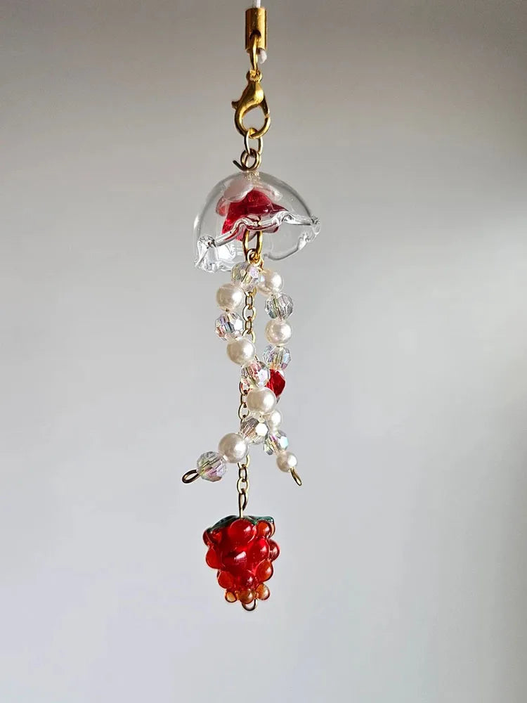 Raspberry Jellyfish Phone Charm Cute Phone Accessories y2k
