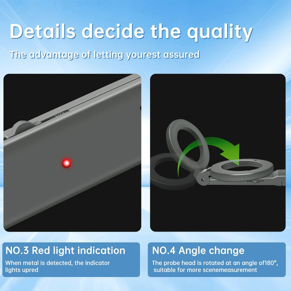 Handheld Metal Detector Collapsible Portable Metal Detector Waterproof High Sensitivity Metal Detectors Buzzer Alarm