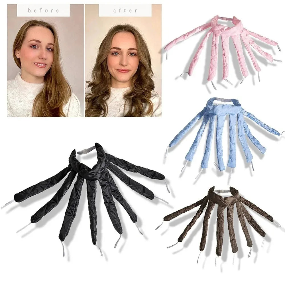 Heatless Hair Curler No Heat Hair Rollers Lazy Curling Rod Headband Silk Ribbon Curls Soft Curlers Foam Roller Curly Girl Method