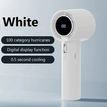 Mini Handheld Fan Portable Personal Highspeed Fan With Power Display USB Rechargeable Mute Handheld Fan Air Calculating Fan