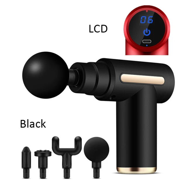 Massage Gun Portable Percussion Pistol Massager For Body Neck Deep Tissue Muscle Relaxation Gout Pain Relief Fitness