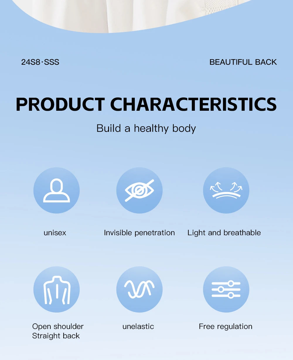 Black Posture Corrector Brace for Women Breathable Elastic Back Posture Correction Belt Adjustable Shoulder for Students