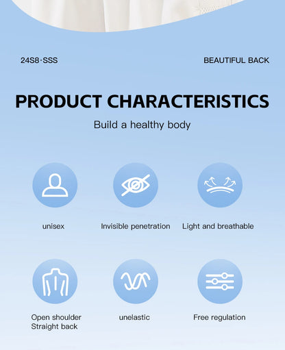 Black Posture Corrector Brace for Women Breathable Elastic Back Posture Correction Belt Adjustable Shoulder for Students