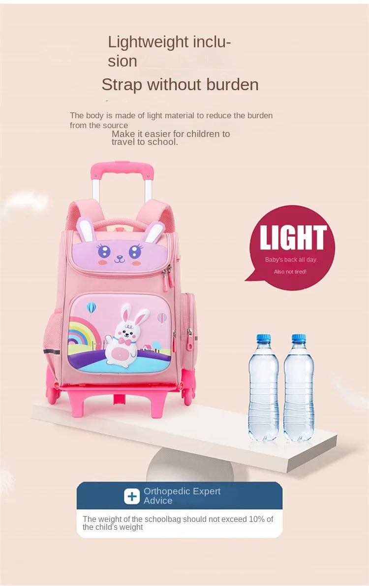 Kids Trolley Backpack For Girls Primary School Rolling Backpack for Boys School bag with Wheels School Wheeled Backpack Book Bag