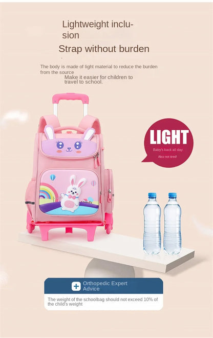 Kids Trolley Backpack For Girls Primary School Rolling Backpack for Boys School bag with Wheels School Wheeled Backpack Book Bag