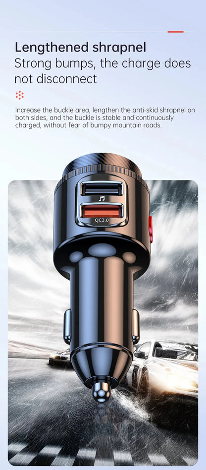 Xiaomi 2025 New PD30W+QC Bluetooth 5.4 Car MP3 Player FM Transmitter Wireless Handsfree U Disk Play USB Car Fast Charge Adapter