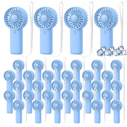 12-120PCS Portable Handheld Fan Bulk Wedding Fans for Guest Mini Handheld Fan Battery Powered Fans with Thank You Cards