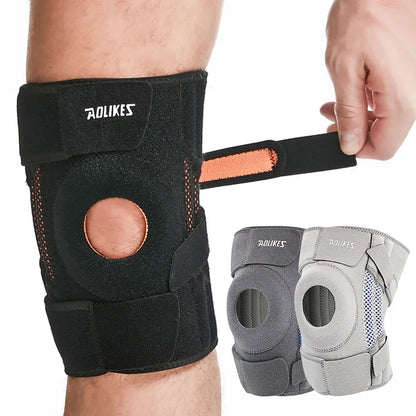 1Pc Knee Brace with Side Stabilizers Patella Gel Pads Unisex Cycling Running Climbing Knee Support Soccer Fitness Knee Pad