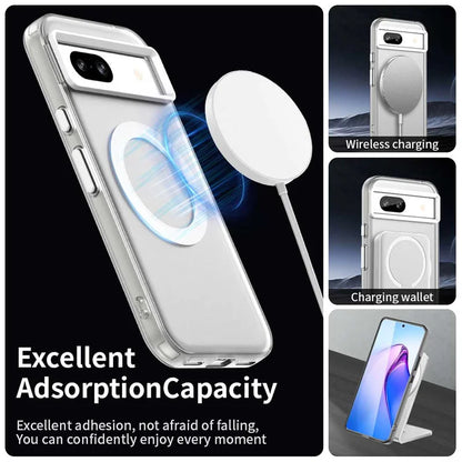 For Google Pixel 8A Case Magsafe Wireless Charging Cover Google Pixel 8A Case Shockproof Matte TPU Phone Bumper Google Pixel 8A