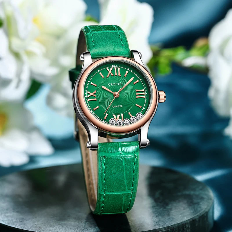 Crocus by Gk-Beck Original New Fashion Women's Watch Leather Strap Trendyy Quartz Watch Women's Watch