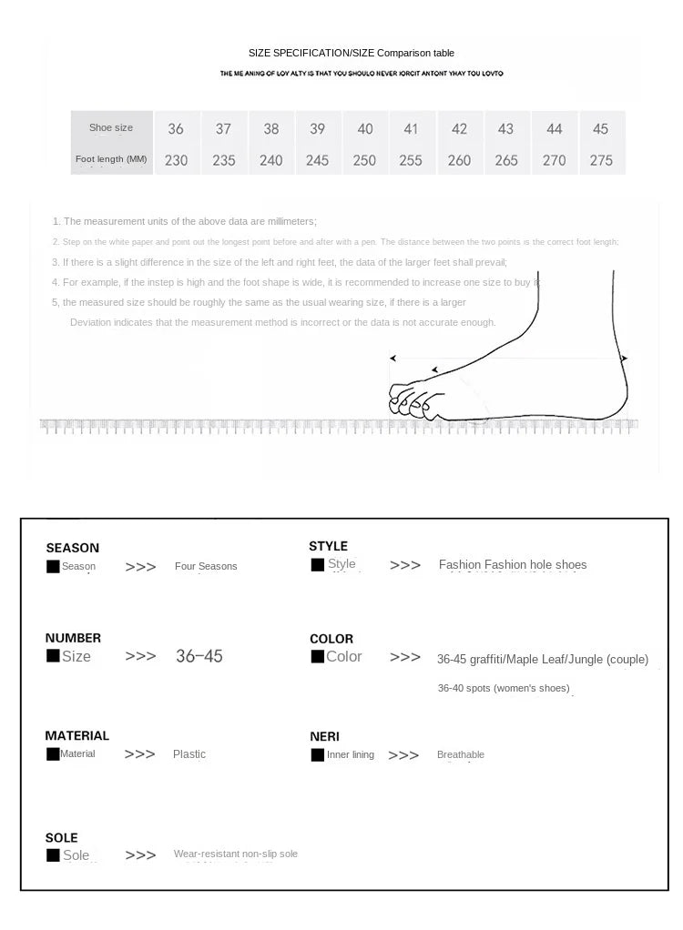 Kid Boy Girl Garden Cave Shoe Child Sandal Women Garden Sandals Graffiti Diy Casual Outdoor EVA Beach Summer Sandal Holey Shoes