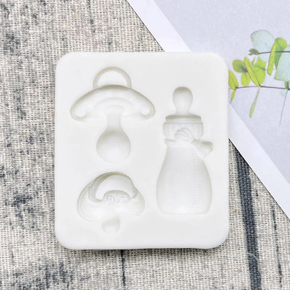 Baby Pacifier Feeding Bottle Silicone Sugarcraft Mold Resin Tools Cupcake Baking Mould Fondant Cake Decorating Tools