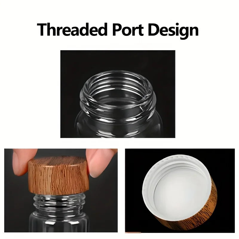 6 - Pack Mini Glass Dispenser Bottles - Ounce Portable Containers, Suitable for Traveling, Picnics, Camping, and Kitchen Use