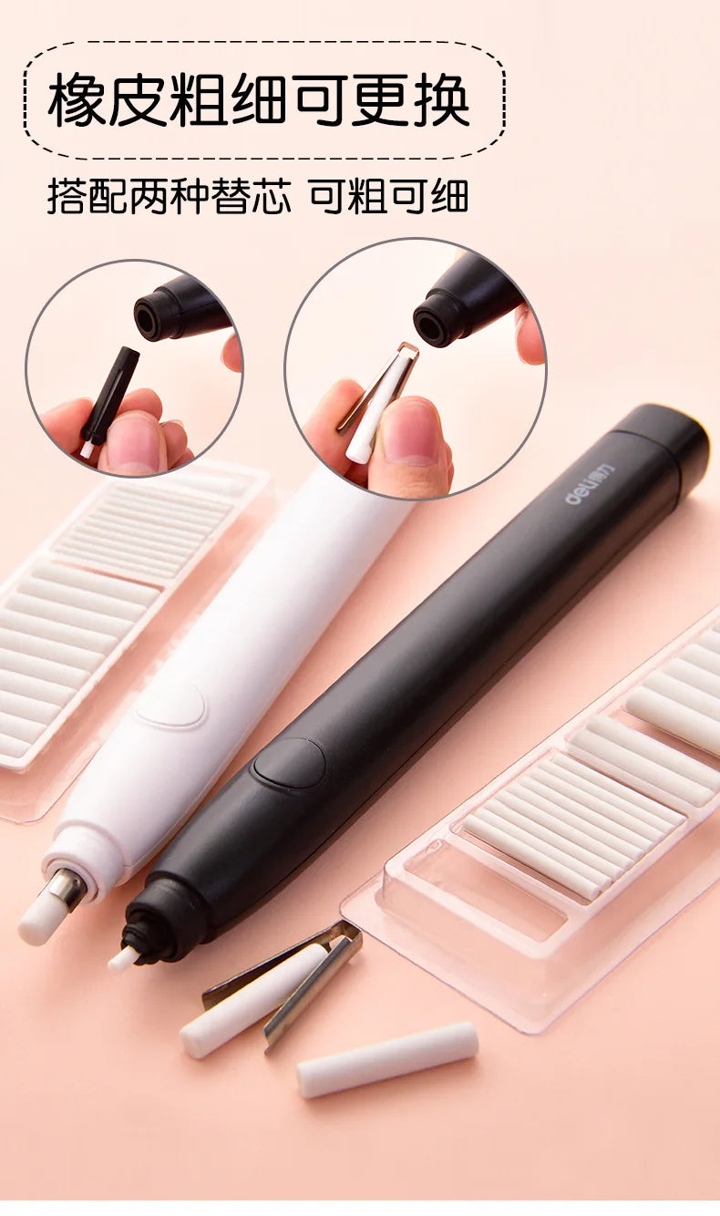 Electric Eraser Art Drawing Eraser Highlight Sketch Eraser for Students with Refills Correction Supplies Stationery