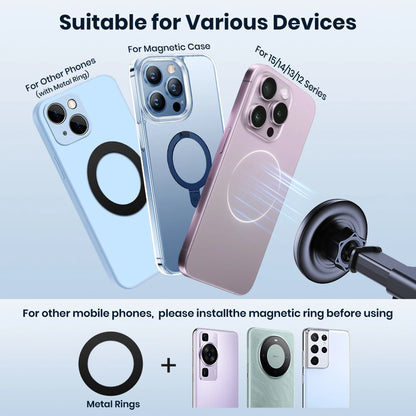 TOPK Car Phone Holder MagSafe Magnetic Mount [Strong Magnet] Dashboard Car Stand For iPhone 15 Pro Universal Magnetic Car Mount